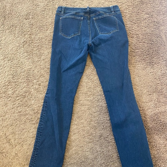 Ann Taylor Mid Rise Skinny Dark Wash Stretch Denim Jeans Size 8 - Picture 2 of 4